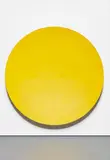 Jonathan Borofsky, The Sun at 3,214,887, 1989, acrylic on canvas mounted on concave welded aluminum theater light