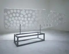 Michael Heizer, Perforated Object 11, 1990-1993, concrete, steel and pins