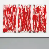 Jean-Marc Bustamante, Panorama (Valentine), 1999, silkscreen on Plexiglas with metal brackets, in 3 parts