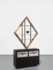 Rashid Johnson, Community Bandstand, 2009, welded brass, wood, DAK CB radio, shea butter