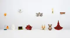 Jorge Pardo, Penelope (Set of 12 Subscription Lamps), 2003-2008, Plexiglas, PVC, wood, metal, rocks, light bulbs and wiring