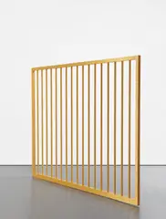 Barricade by Liza Lou, 2007-08, 24 karat gold-plated beads on aluminum, sold Sep 2016