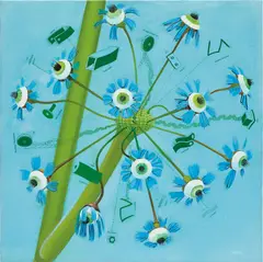Frank Moore, Green Piece, 2001, oil on canvas laid on feather board panel