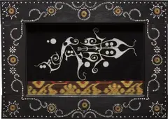 Ashley Bickerton, A.B. 8, 2006, embroidery on fabric, in artist's inlaid frame