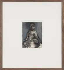Pietro Roccasalva, Study for Il Traviatore, 2011, charcoal and acrylic on paper, in artist's frame
