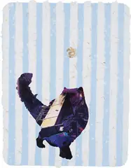 Here Kitty Kitty #15 by Christian Holstad, 2005, collage on handmade paper, sold Sep 2016
