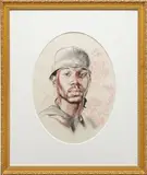 Kehinde Wiley, Passing/Posing Untitled 4, 2005, graphite on paper, in artist's frame