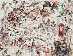Brad Kahlhamer, Desert Forest City, 2004, watercolor and ink on paper