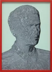 Aleksandra Domanović, Portrait (bump-map), 2011, inkjet print, in artist's frame