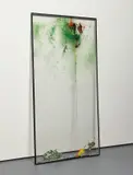 Jack Lavender, Walking Home 8, 2014, glass, Cortrex board, incense stick, paper, sand, dirt, glass marble, shells, stickers, spray paint and lichen