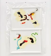 Vacuum Painting by Dan Rees, 2013, oil on canvas, plastic, sold Sep 2016