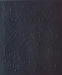 Amir Nikravan, (Painting) L, 2014, acrylic and fabric on aluminum