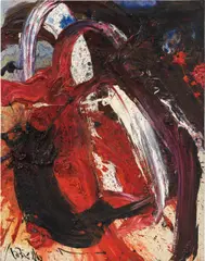 T40 by Kazuo Shiraga, 1962, oil on canvas, sold Nov 2016