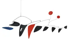 Two Horizontals and Nine Verticals by Alexander Calder, 1956, sheet metal, wire and paint, sold Nov 2016