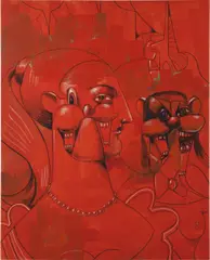 Noble Woman by George Condo, 2009, acrylic, charcoal and pastel on canvas, sold Nov 2016