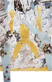 Korakrit Arunanondchai, My trip to the White Temple 3, 2013, denim on digitally printed canvas with foil stamping