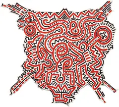 Keith Haring, Untitled, 1983, Sumi ink and acrylic on found hide