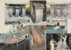 Deepend (Scenario) by Robert Rauschenberg, 2006, inkjet pigment transfer on polylaminate, in 2 parts, offered Nov 2016