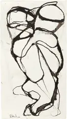Rock by Brice Marden, 2000, Kremer Bister ink and Kremer White Shellac ink on hot-press watercolor paper, sold Nov 2016