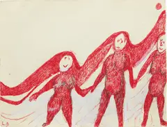 Untitled by Louise Bourgeois, 2002, ink, gouache and pencil on paper, sold Nov 2016