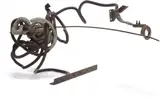 Jean Tinguely, Le Perforateur, 1963, welded iron, painted rubber, nuts, bolts, electric motor (110V), wire and transformer