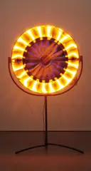 Eye See You by Ólafur Elíasson, 2006, stainless steel, aluminium, colour-effect filter, cable and monofrequency bulb, sold Nov 2016