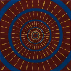 Fred Tomaselli, Kaboom, 1993, hemp leaves, acrylic and resin on wood