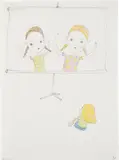 Untitled by Yoshitomo Nara, 1997, ink and colored pencil on paper, sold Nov 2016