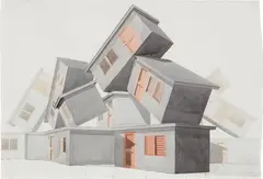 El barrio by Los Carpinteros, 2004, watercolor on paper, sold Nov 2016