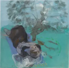 Freda Sargent, Mujer bajo la sombra, 1990, oil on canvas