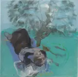 Freda Sargent, Mujer bajo la sombra, 1990, oil on canvas
