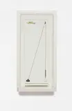 Víctor Grippo, A 17 grados de la vertical, 2000, painted plaster, glass, plumb line, coal and wood
