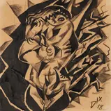 Otto Dix, Junge Familie (Liebespaar) (Young Family, Lovers), 1918, Ink brush and tusche drawing, on cream paper,
