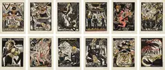 Max Pechstein, Das Vater Unser (The Lord's Prayer), 1921, The complete set of 12 woodcuts from the deluxe edition with extensive hand-coloring, on wove paper, with full margins,