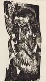 Kopf Ludwig Schames (Head of Ludwig Schames) by Ernst Ludwig Kirchner, 1918, Woodcut, on soft wove paper watermarked UTO=BLOTTIN, with full margins,, sold Apr 2016