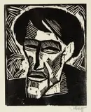 Bildnis O.M. (Otto Mueller) by Karl Schmidt-Rottluff, 1914, Woodcut, on light-weight laid paper, with full margins,, sold Apr 2016
