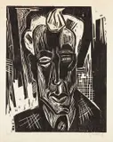 Bildnis Niemeyer (Portrait of Dr. Wilhelm Niemeyer) by Karl Schmidt-Rottluff, 1922, Woodcut, on laid paper, with full margins,, sold Apr 2016