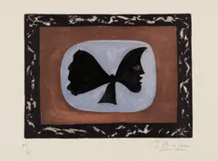 Uranie II by Georges Braque, 1958, Lithograph and aquatint in colors, on Rives BFK paper, with full margins,, sold Apr 2016