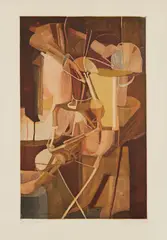 Marcel Duchamp and Jacques Villon, Mariee (Bride), 1934, Aquatint in colors, on Arches paper, with full margins,
