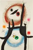 Joan Miró, La femme angora (The Angora Woman), 1969, Etching and aquatint in colors with carborundum, on Arches paper, the full sheet,