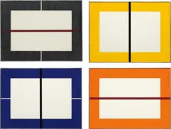 Untitled by Donald Judd, 1993, The complete set of four woodcuts printed in black, orange, yellow and ultramarine blue, on Japanese paper, the full she, sold Apr 2016
