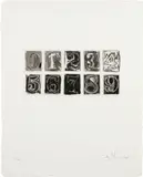 Jasper Johns, 0-9, 1975, Etching with aquatint, on Barcham Green paper, with full margins,