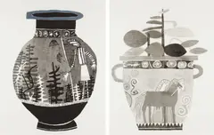 Untitled; and Untitled by Jonas Wood, 2010, Two monoprints, on Coventry rag paper, with full margins,, sold Apr 2016