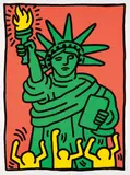 Keith Haring, Statue of Liberty, 1986, Screenprint in colors, on heavy wove paper, with full margins,