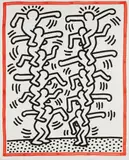 Keith Haring, Three Lithographs: one plate, 1985, Lithograph in colors, on wove paper, with full margins,