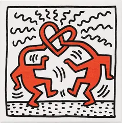 Keith Haring, Untitled, 1989, Screenprint in colors, on canvas over wood stretchers,