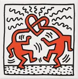 Keith Haring, Untitled, 1989, Screenprint in colors, on canvas over wood stretchers,
