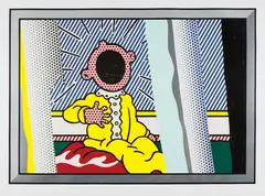 Reflections on The Scream, from Reflections series by Roy Lichtenstein, 1990, Lithograph, screenprint and woodcut in colors with metalized PVC collage and embossing, on Somerset paper, with full mar, sold Apr 2016
