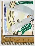 Painting in Gold Frame, from Paintings series by Roy Lichtenstein, 1984, Woodcut, lithograph and screenprint in colors with collage, on Arches 88 paper, with full margins,, sold Apr 2016
