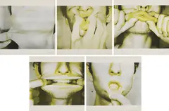 Studies for Holograms by Bruce Nauman, 1970, The complete set of five screenprints in colors, on Kromekote paper, the full sheets,, sold Apr 2016